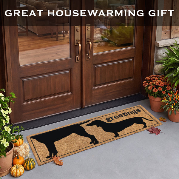 Funny Greetings Dog Coir Doormat 50x15 Inch