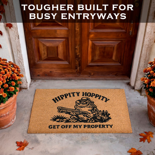 Hippity Hoppity Get Off My Property Door Mat 30x17 Inch