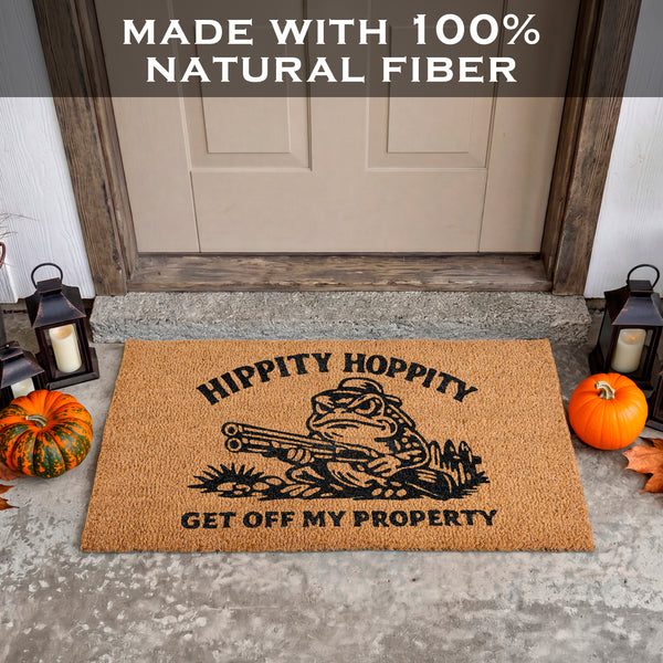 Hippity Hoppity Get Off My Property Door Mat 30x17 Inch