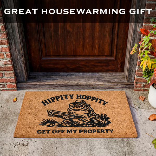 Hippity Hoppity Get Off My Property Door Mat 30x17 Inch