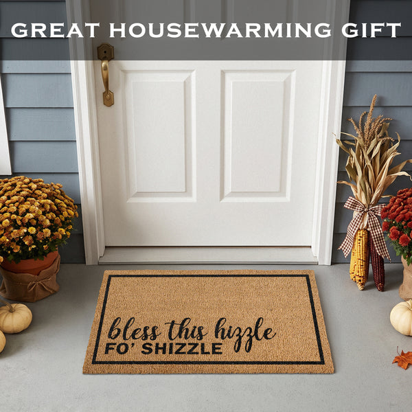 Bless This Hizzle Fo Shizzle Coir Door Mat 30x17 Inch