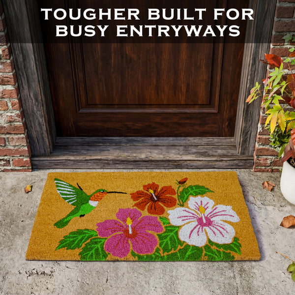 Hummingbird Coir Door Mat 30x17 Inch