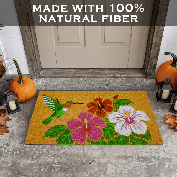 Hummingbird Coir Door Mat 30x17 Inch