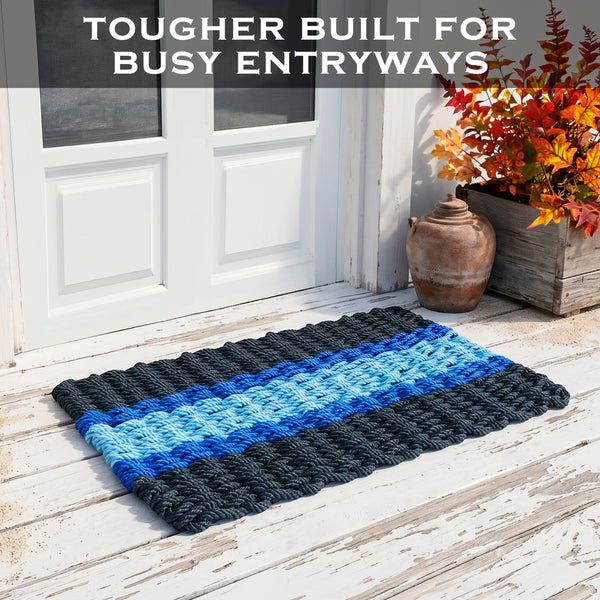 Lobster Rope Mat Atlantic Stripe 30x17 Inch