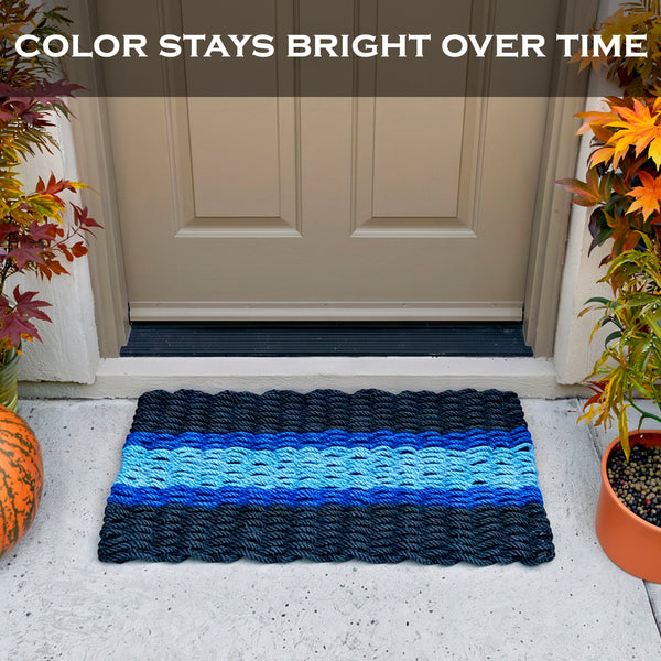 Lobster Rope Mat Atlantic Stripe 30x17 Inch