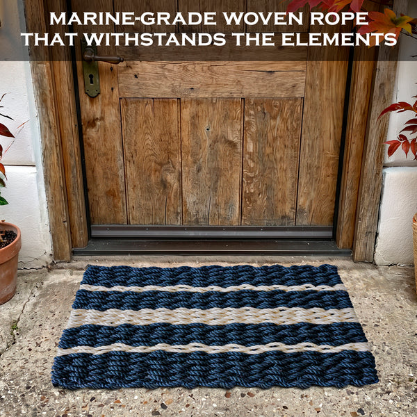 Lobster Rope Mat Coastal Stripe 30x17 Inch