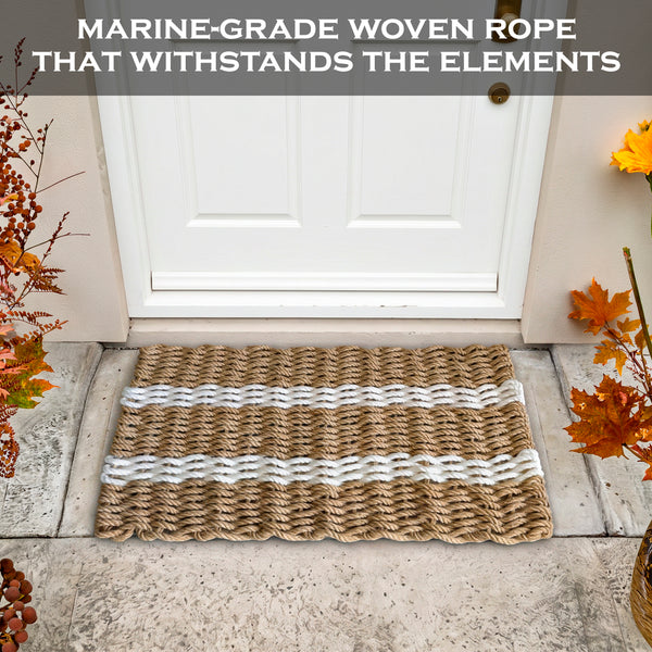 Lobster Rope Mat Shore Stripe 30x17 Inch