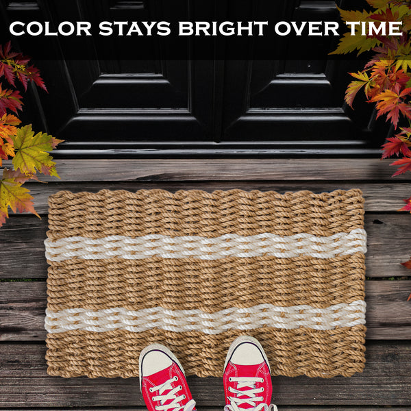 Lobster Rope Mat Shore Stripe 30x17 Inch