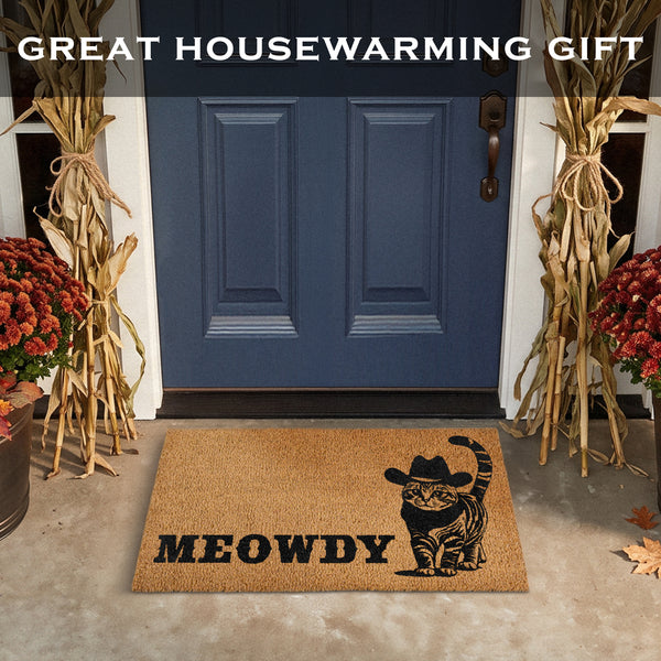Meowdy Coir Doormat 30x17 Inch, Cat-lover Gift Cat-themed Doormats
