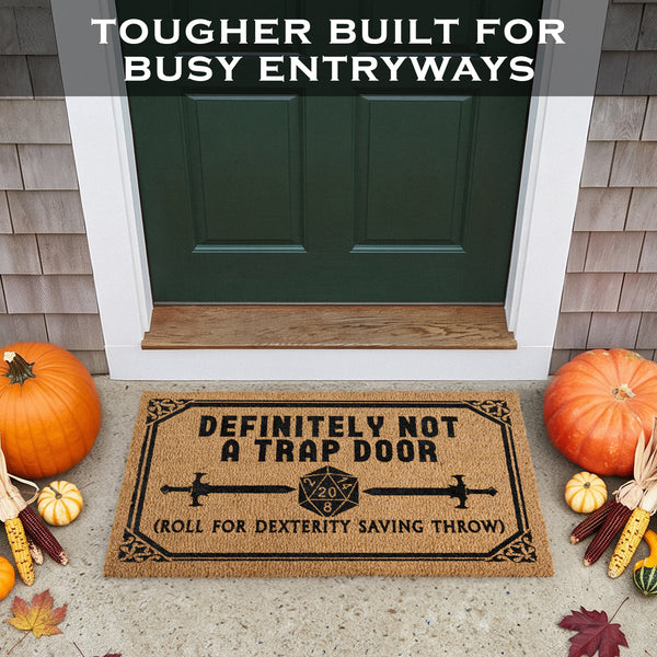 Not a Trap Door Coir Doormat Outdoor 30x17 Inch
