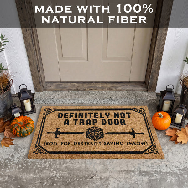 Not a Trap Door Coir Doormat Outdoor 30x17 Inch