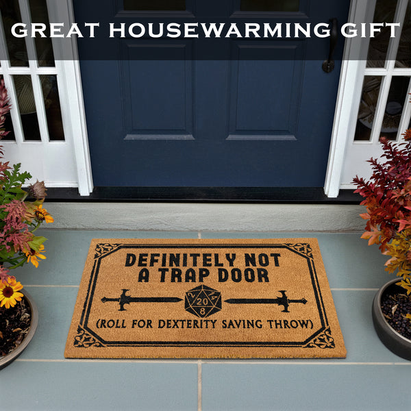 Not a Trap Door Coir Doormat Outdoor 30x17 Inch