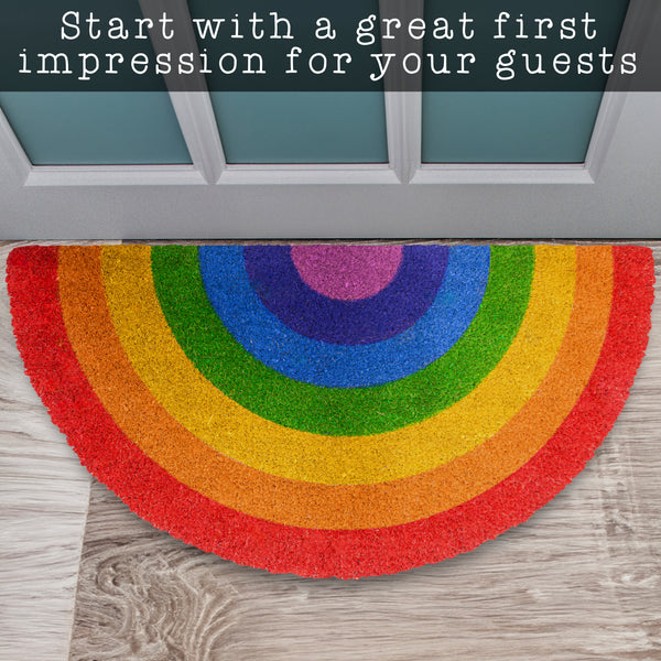 MAINEVENT Rainbow Halfmoon Doormat