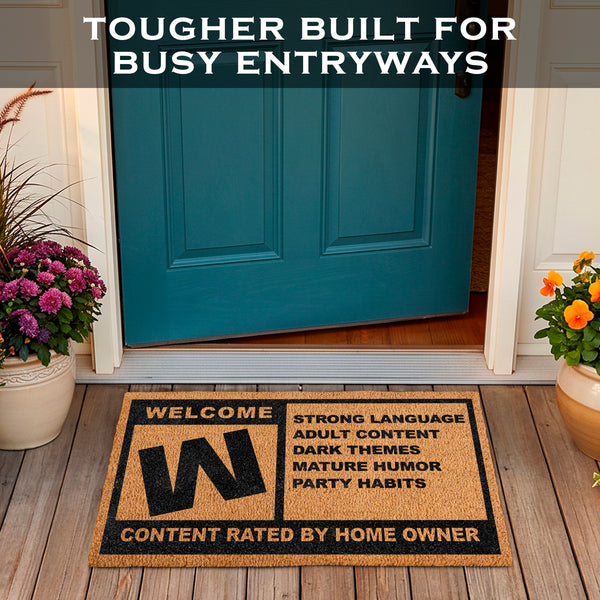 RGamer Mature Rating Door Mat Outdoor 30x17 Inch