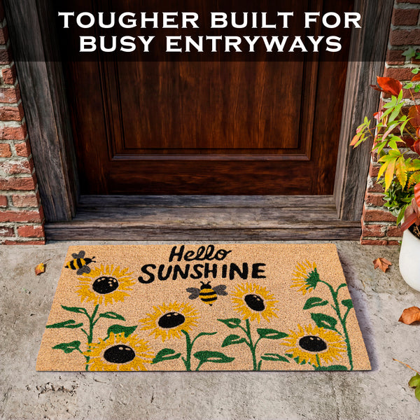 Hello Sunshine Sunflower Welcome Mat 30x17 Inch