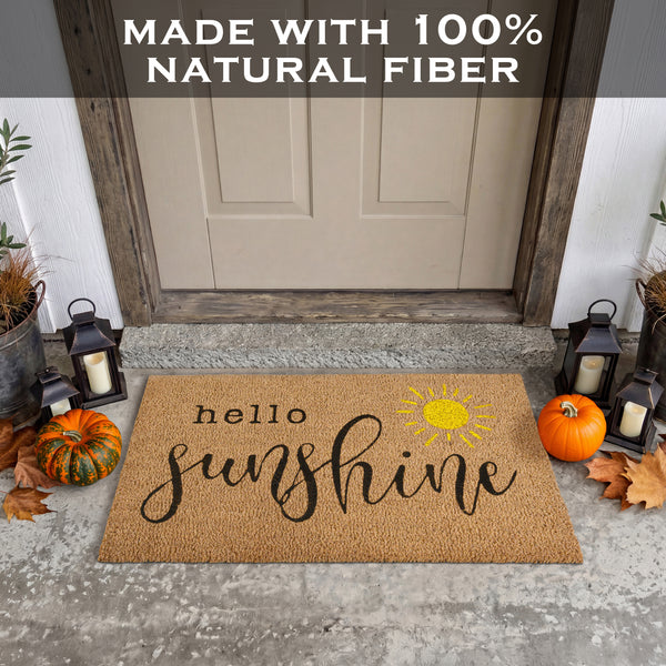 Hello Sunshine Coir Doormat Outdoor 30x17 Inch