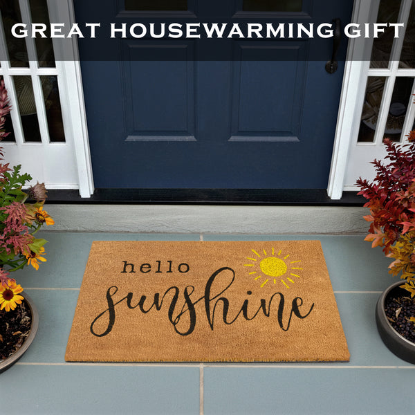 Hello Sunshine Coir Doormat Outdoor 30x17 Inch