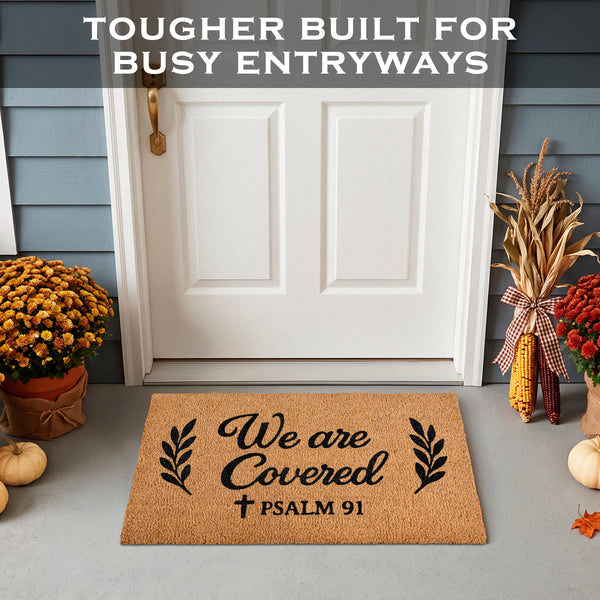 We Are Covered Psalm 91 Door Mat 30x17 Inch