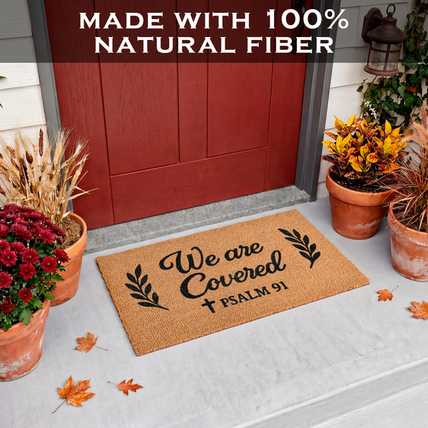 We Are Covered Psalm 91 Door Mat 30x17 Inch