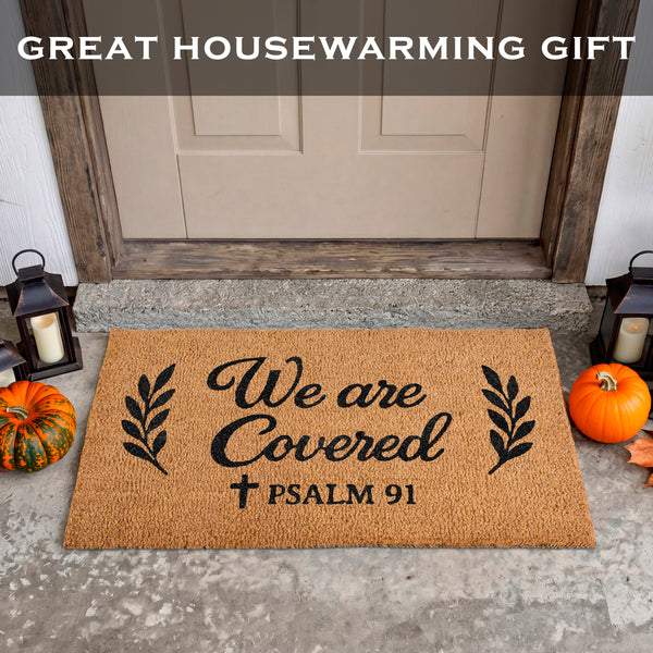 We Are Covered Psalm 91 Door Mat 30x17 Inch