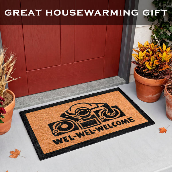 Wel-Wel-Welcome DJ Door Mat 30x17 Inch