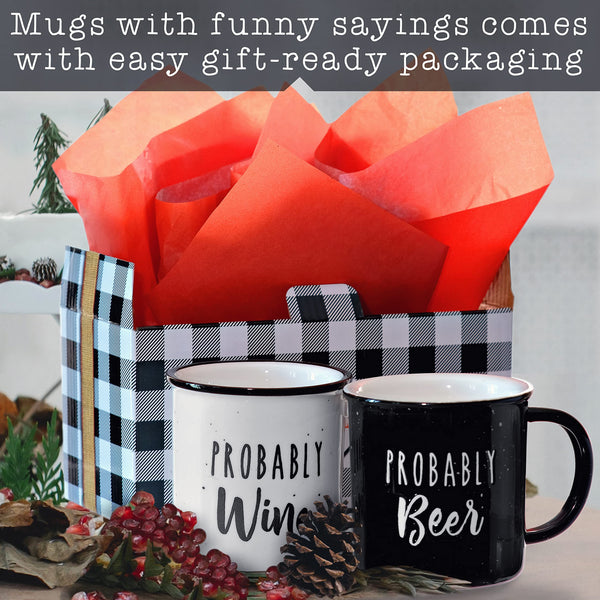 probably wine beer couple ceramic mug set campfire 