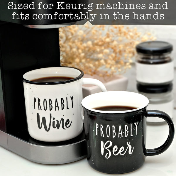 probably wine beer couple ceramic mug set campfire 