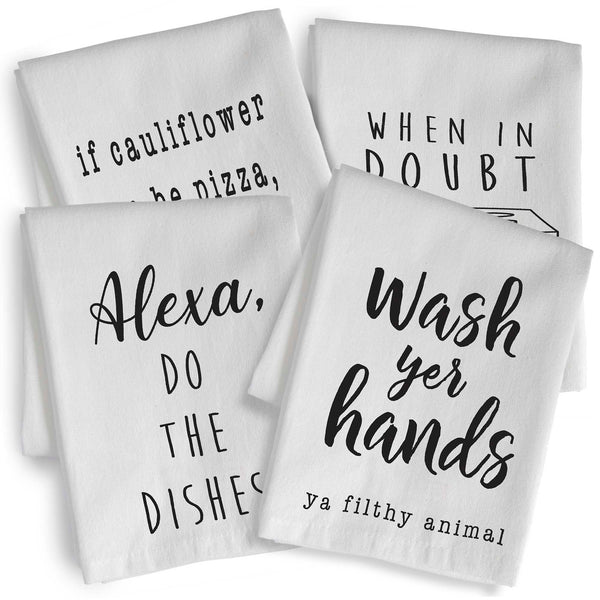 funny kitchen tea towel 4 pack 18x24 inch