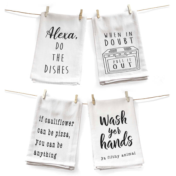 funny kitchen tea towel 4 pack 18x24 inch