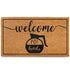 Doormat with 'welcome pot heads' text and coffee pot graphic on a white background