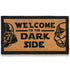 Doormat with 'Welcome to the Dark Side' text and stormtrooper helmets on a white background