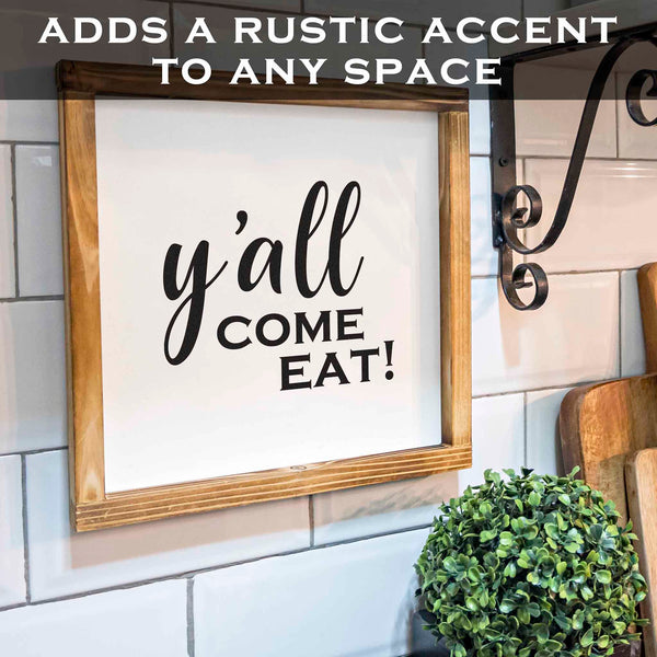 MAINEVENT y'all come eat funny sign 12x12 inch farmhouse decor 