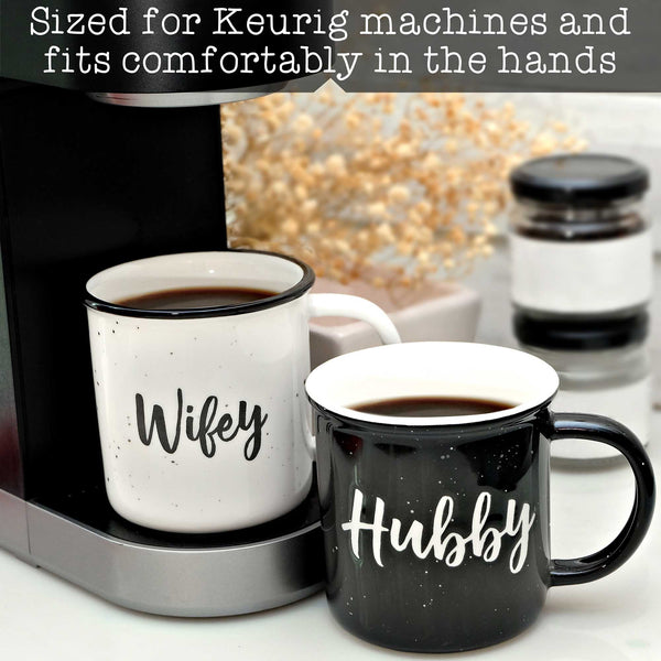 wifey hubby mugs set of 2 ceramic coffee mug