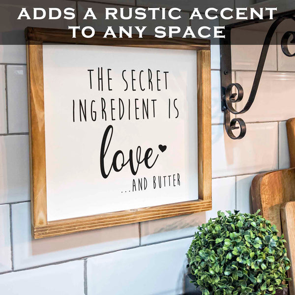 the secret ingredient is love sign 12x12 inch