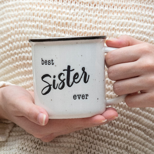 best sister ever ceramic coffee campfire mug