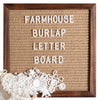 10x10 Cherry Wood Burlap Letter Board