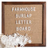 burlap letter board farmhouse decor 12x17 inch cherry