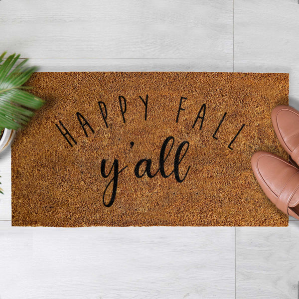 happy fall yall doormat 30x17 inch coir welcome mat