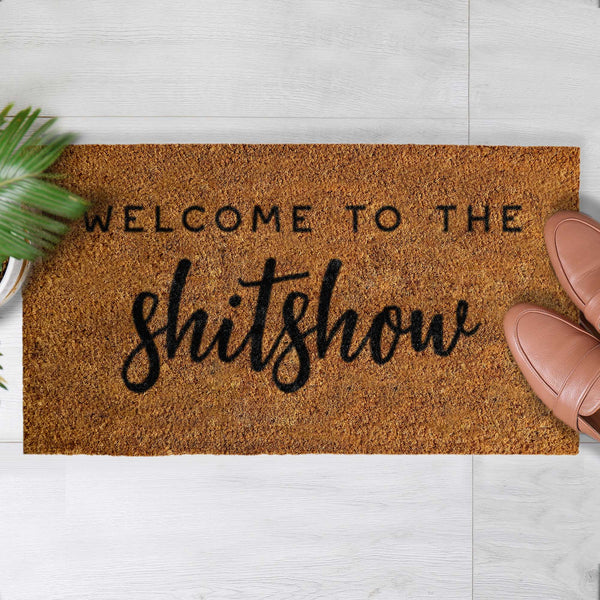 welcome to the shitshow doormat 30x17 inch coir mat