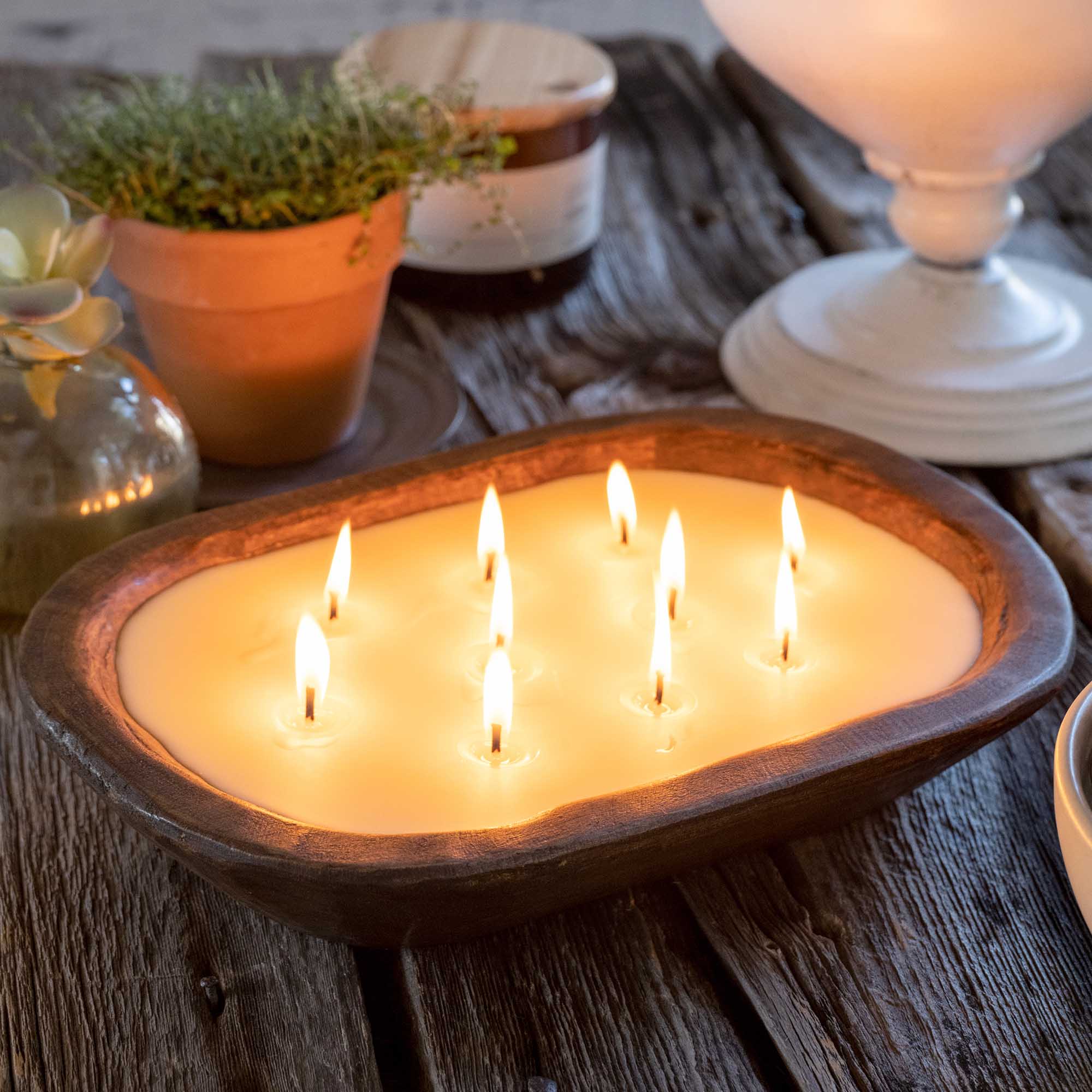 3 Wick Dough Bowl Candle