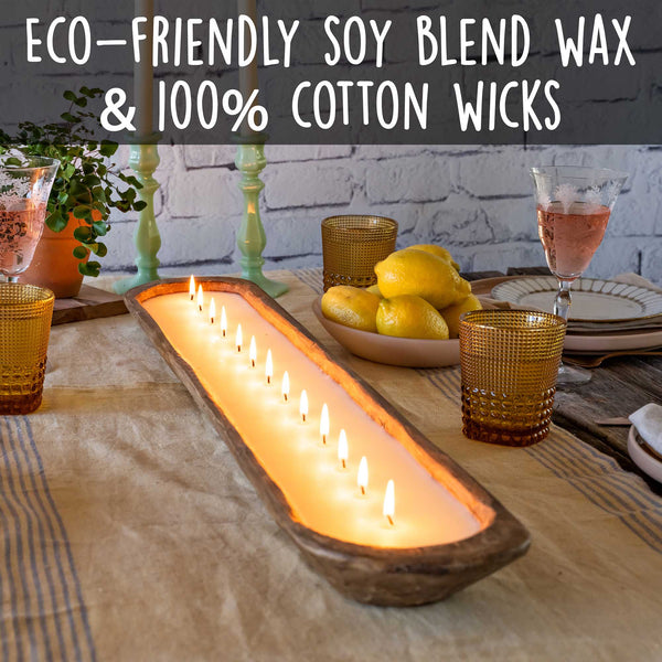 wooden dough bowl candles 30 inch waxed