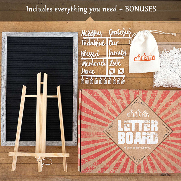 felt letter board with letters numbers 12x17 inch black