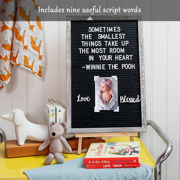 felt letter board with letters numbers 12x17 inch black