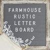 Grey 10x10 Farmhouse Shabby Chic Rustic Letter Board