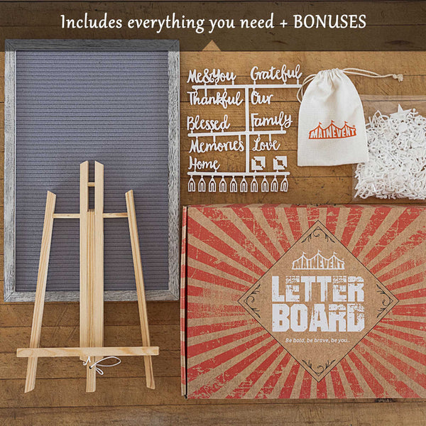 felt letter board with letters numbers 12x17 inch gray