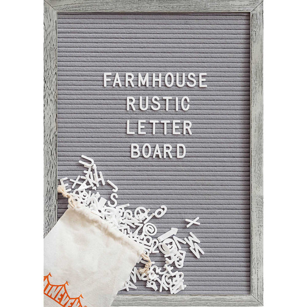 felt letter board with letters numbers 12x17 inch gray