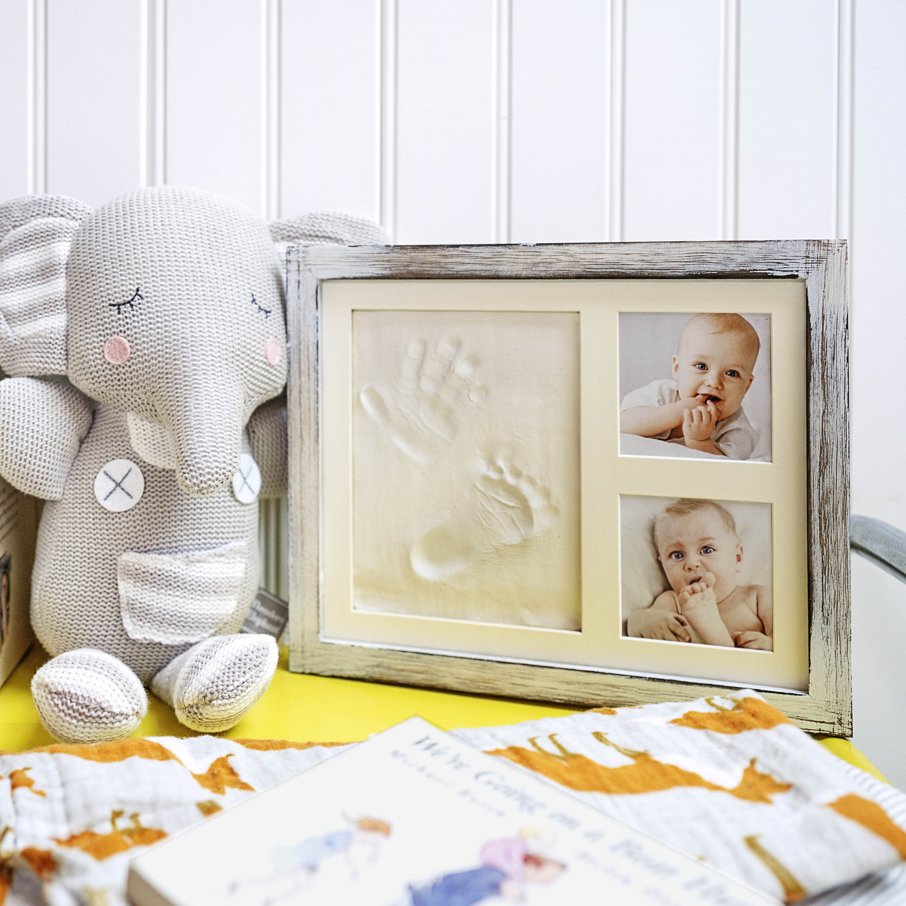 Grey Frame Farmhouse Baby Handprint Kit