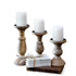 Candle Holders Set of 3 Light Brown