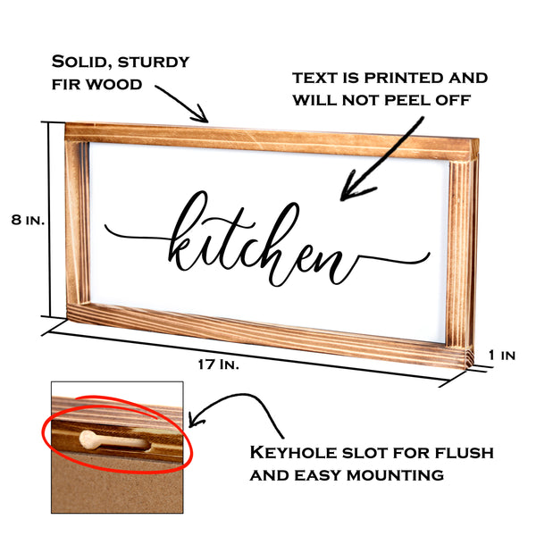 Kitchen Sign - Rustic Kitchen Decor Sign 8x17
