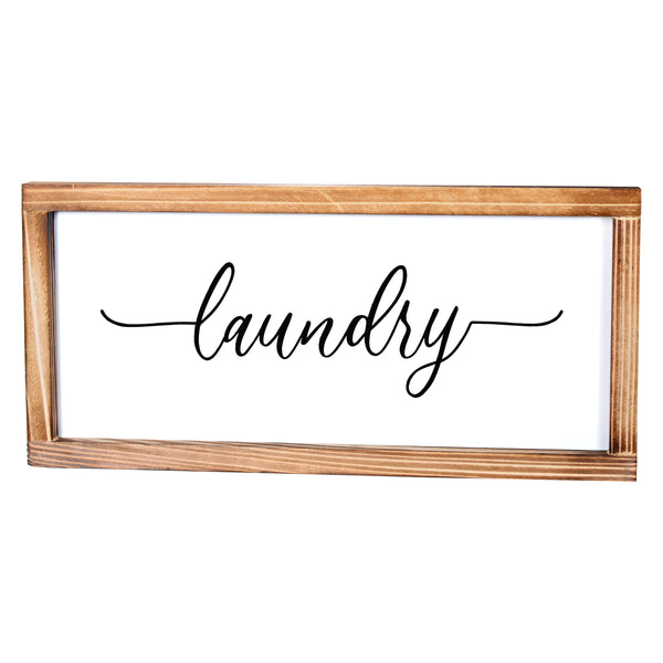 Laundry Sign - Modern Farmhouse Laundry Room Wall Decor 8x17